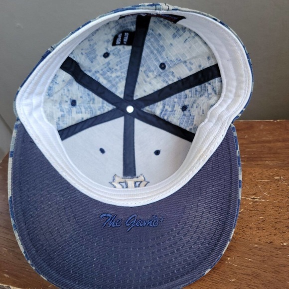 The Game Pro Hat Size 6⅞ Blue Camouflage Baseball Cap TW WT Logo - Picture 7 of 10